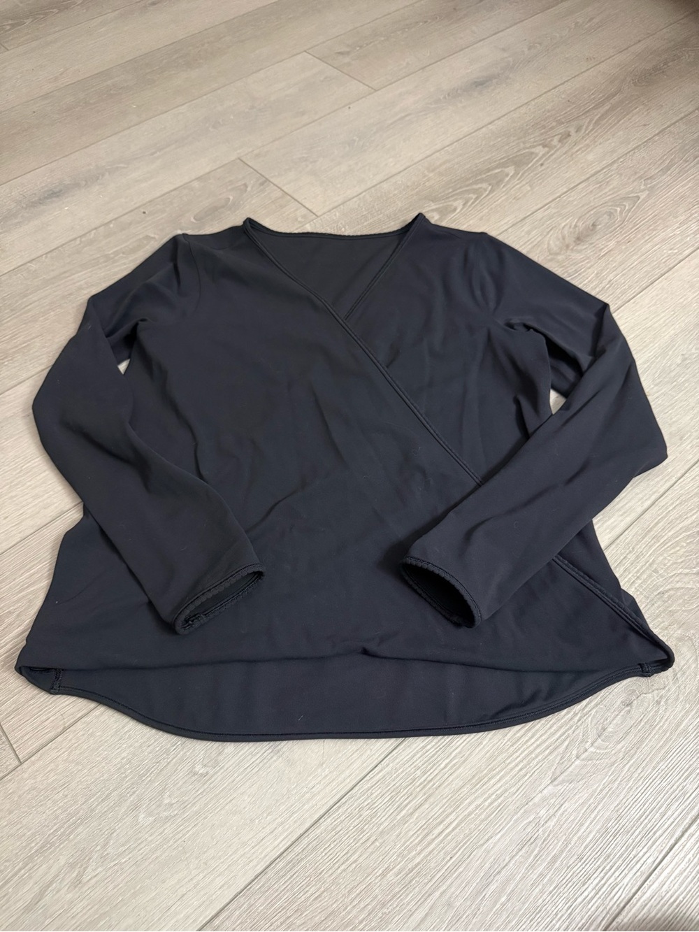 Lululemon Women’s Black Wrap-Detail Long Sleeve Top